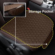 Non-Slip Rhombus Imitation Linen Car Seat Cushion, Color: Brown Back Row