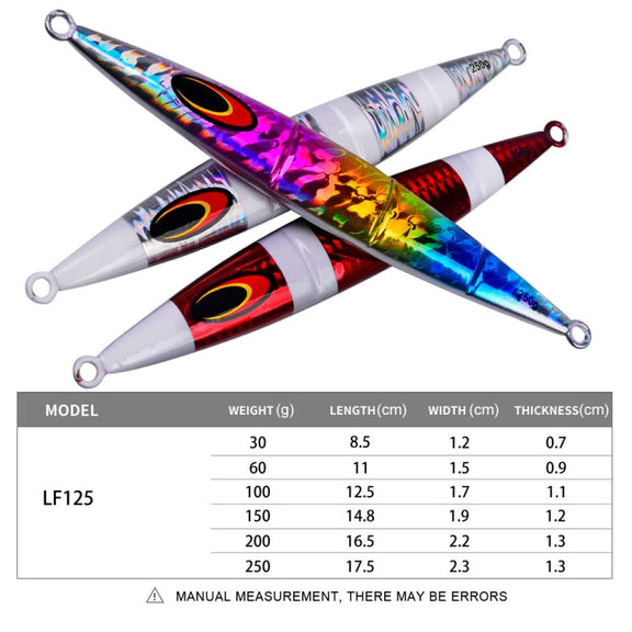 PROBEROS F125 Jogging Steelhead Deep Sea Boat Fishing Lure Rapid Sinking Sea Fishing Fake Bait, Size: 100g(Color E)
