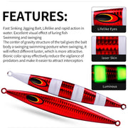 PROBEROS F125 Jogging Steelhead Deep Sea Boat Fishing Lure Rapid Sinking Sea Fishing Fake Bait, Size: 150g(Color E)