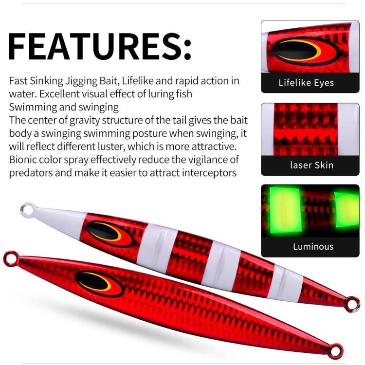 PROBEROS F125 Jogging Steelhead Deep Sea Boat Fishing Lure Rapid Sinking Sea Fishing Fake Bait, Size: 100g(Color E)