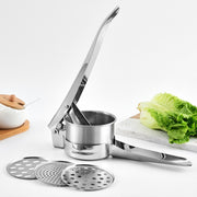 Stainless Steel Potato Press Manual Juicer Vegetable And Fruit Squeezer, Model: 3 In 1