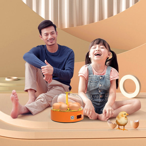 6-Eggs Small Household Experimental Children Smart Chicken Incubators, Spec: Automatic US Plug