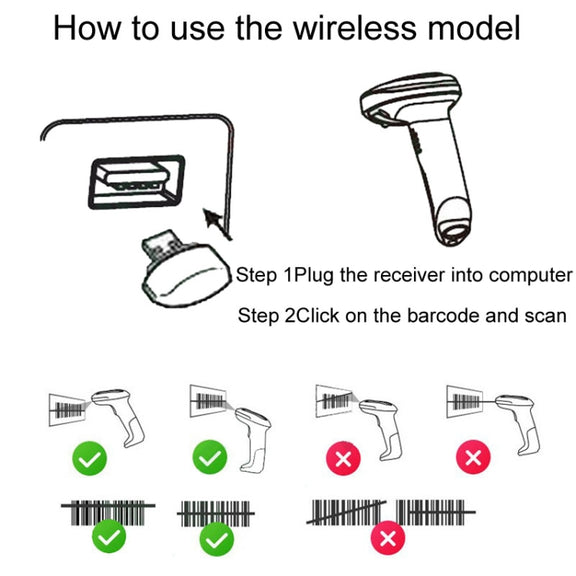 Supermarket Cashier Express Scanner Warehouse Handheld Barcode Scanning Device, Model: Wireless 2-Dimensional