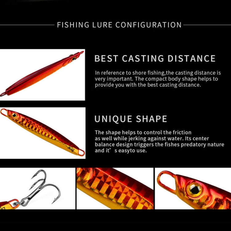 PROBEROS LF128 Long Casting Lure Iron Plate Lead Fish Freshwater Sea Fishing Warp Bass Metal Sequins Baits, Size: 15g(Color B)