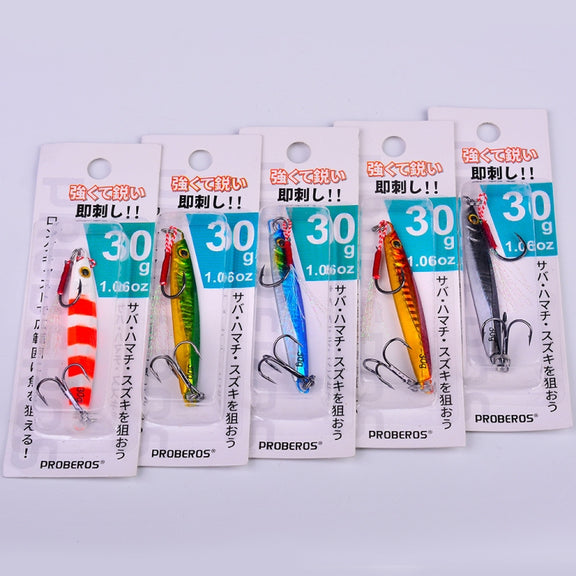 PROBEROS LF128 Long Casting Lure Iron Plate Lead Fish Freshwater Sea Fishing Warp Bass Metal Sequins Baits, Size: 15g(Color B)