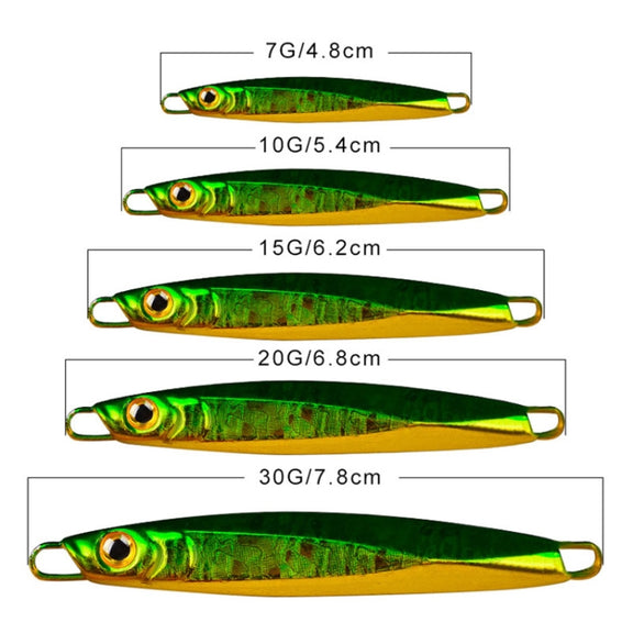 PROBEROS LF128 Long Casting Lure Iron Plate Lead Fish Freshwater Sea Fishing Warp Bass Metal Sequins Baits, Size: 10g(Color B)