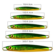 PROBEROS LF128 Long Casting Lure Iron Plate Lead Fish Freshwater Sea Fishing Warp Bass Metal Sequins Baits, Size: 10g(Color E)