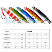 PROBEROS LF128 Long Casting Lure Iron Plate Lead Fish Freshwater Sea Fishing Warp Bass Metal Sequins Baits, Size: 10g(Color B)