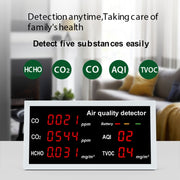 5-in-1 Indoor Home Portable Air Monitor TVOC Formaldehyde Detector(W17A Light Gray)