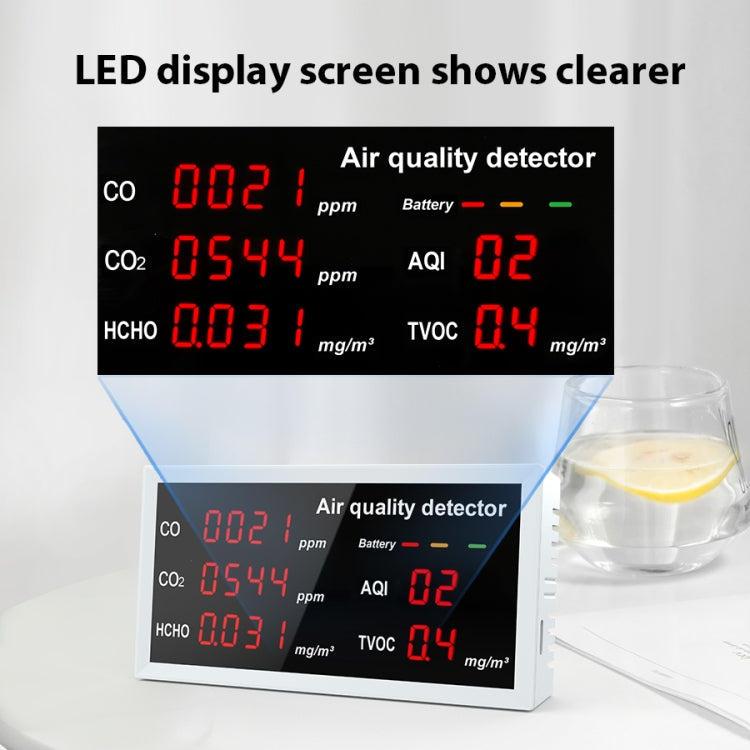 5-in-1 Indoor Home Portable Air Monitor TVOC Formaldehyde Detector(W17 White) - Air & Water Quality Tester by PMC TechLife | Online Shopping South Africa | PMC TechLife | Buy Now Pay Later Mobicred