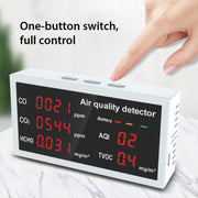 5-in-1 Indoor Home Portable Air Monitor TVOC Formaldehyde Detector(W17A Light Gray)