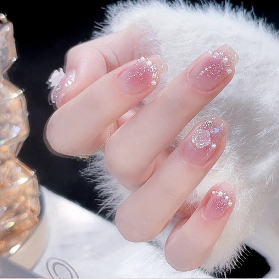 24pcs/box Handmade Nail Glitter Nail Jelly Glue Finished Patch, Color: BY1055(Wear Tool Bag)