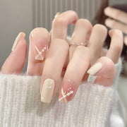 24pcs/box Handmade Nail Glitter Nail Jelly Glue Finished Patch, Color: BY1052(Wear Tool Bag)