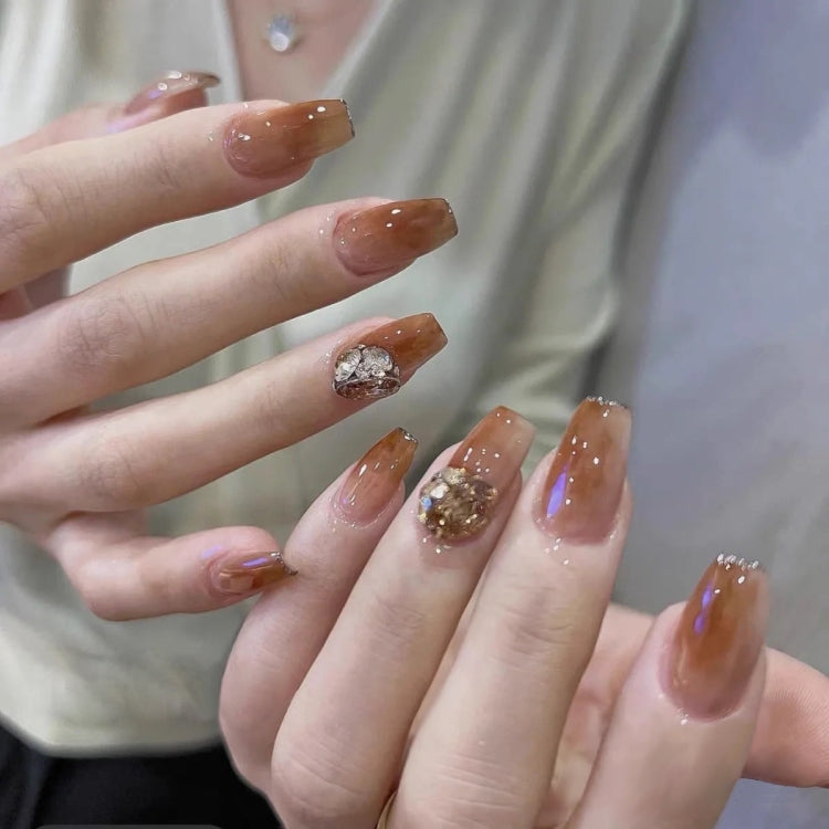 24pcs/box Handmade Nail Glitter Nail Jelly Glue Finished Patch, Color: BY95(Wear Tool Bag) - free shipping - PMC Jewellery - Order now!