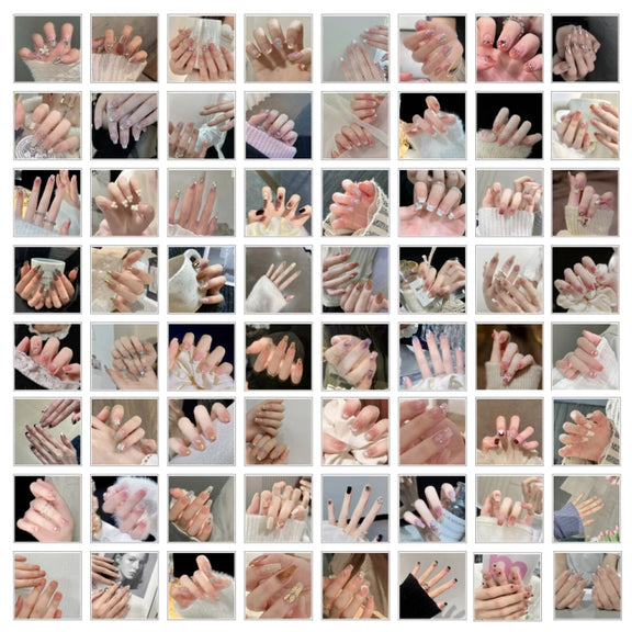 24pcs/box Handmade Nail Glitter Nail Jelly Glue Finished Patch, Color: BY1038(Wear Tool Bag)