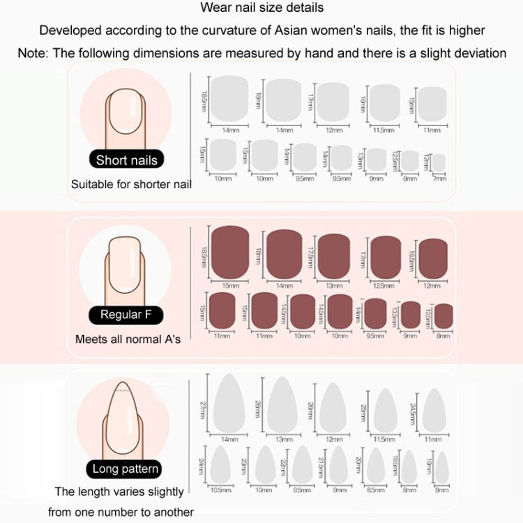 24pcs/box Handmade Nail Glitter Nail Jelly Glue Finished Patch, Color: BY1030(Wear Tool Bag)