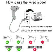 NETUM One-Dimensional Self-Sensing Code Sweeper Handheld Mobile Red Light Scanning Machine, Model: Wireless