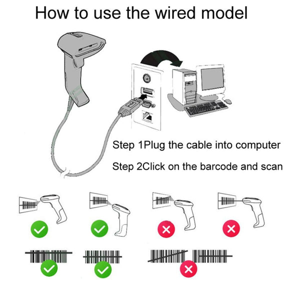 NETUM One-Dimensional Self-Sensing Code Sweeper Handheld Mobile Red Light Scanning Machine, Model: Wireless With Bracket