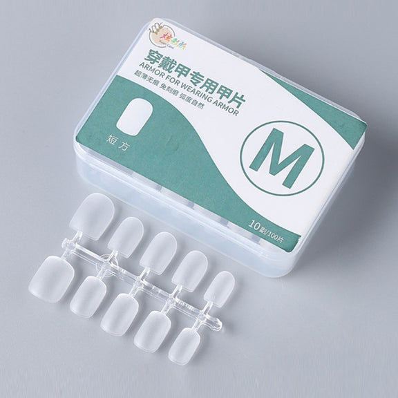 10pairs Of 100pcs/Box Frosted False Nails Artificial Tip, Shape: Short Square M