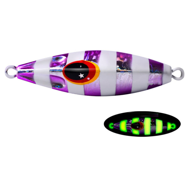 PROBEROS LF124 Deep Sea Iron Plate Lead Fish Fishing Lure Slow Sinking Rocking Luminous Boat Fishing Bait, Size: 60g(Color B)