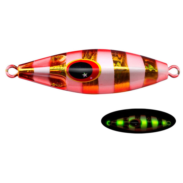 PROBEROS LF124 Deep Sea Iron Plate Lead Fish Fishing Lure Slow Sinking Rocking Luminous Boat Fishing Bait, Size: 60g(Color C)