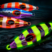 PROBEROS LF124 Deep Sea Iron Plate Lead Fish Fishing Lure Slow Sinking Rocking Luminous Boat Fishing Bait, Size: 60g(Color C)