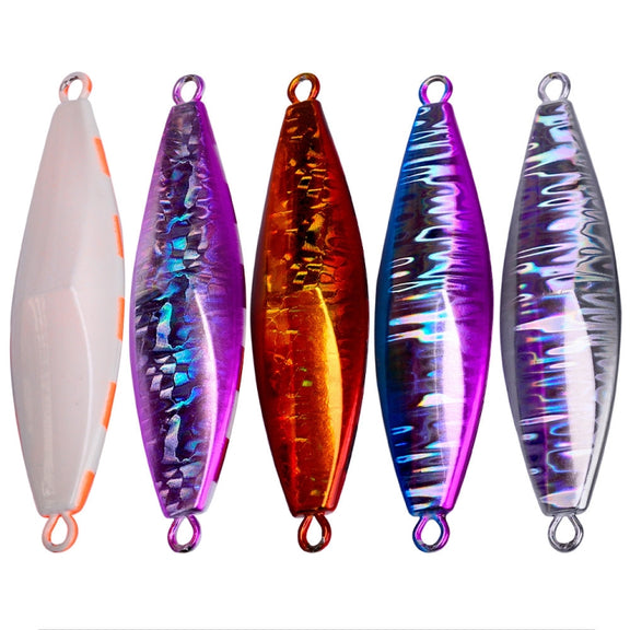 PROBEROS LF124 Deep Sea Iron Plate Lead Fish Fishing Lure Slow Sinking Rocking Luminous Boat Fishing Bait, Size: 60g(Color C)