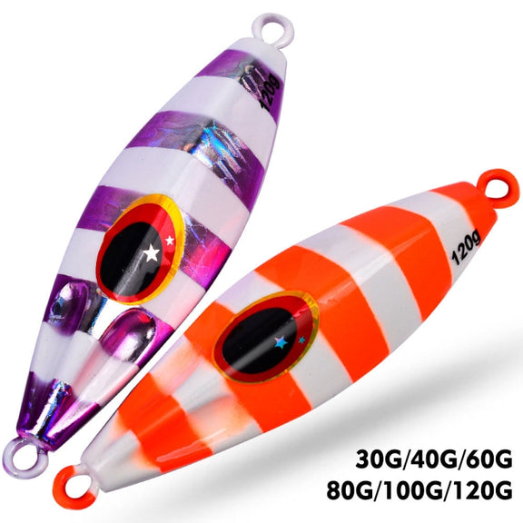PROBEROS LF124 Deep Sea Iron Plate Lead Fish Fishing Lure Slow Sinking Rocking Luminous Boat Fishing Bait, Size: 60g(Color C)