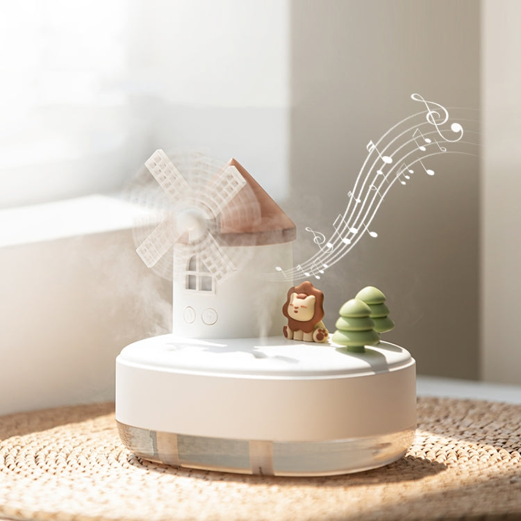 ZAY-H007 LED Light Double Spray Wireless Mini Desktop Windmill Music Humidifier(Pink) - free shipping - PMC TechLife - Order now!