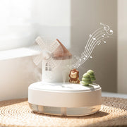 ZAY-H007 LED Light Double Spray Wireless Mini Desktop Windmill Music Humidifier(Pink)