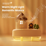 ZAY-H007 LED Light Double Spray Wireless Mini Desktop Windmill Music Humidifier(White)