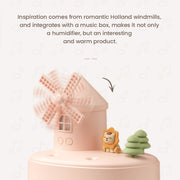 ZAY-H007 LED Light Double Spray Wireless Mini Desktop Windmill Music Humidifier(Pink)