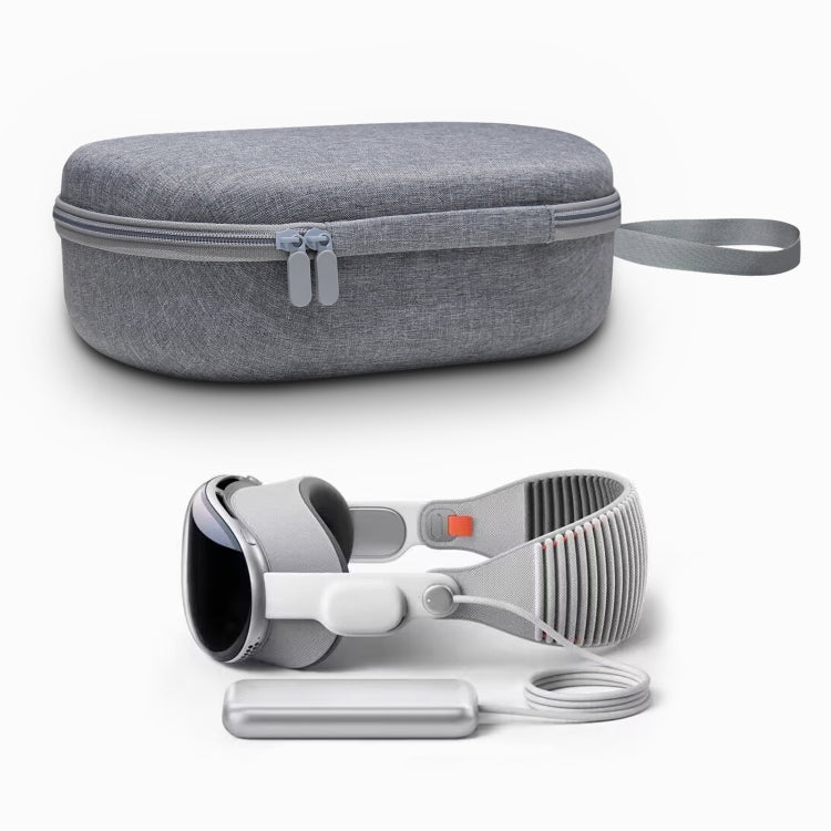 JYS-APP001 For Apple Vision Pro Headset Storage Bag VR Glasses Anti-Scrape Portable Bag, Color: Gray Linen