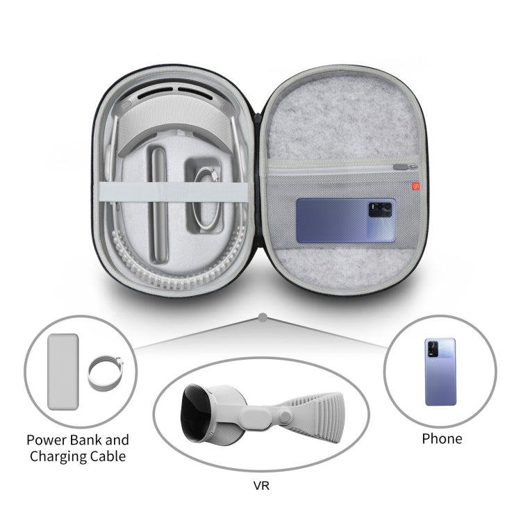 JYS-APP001 For Apple Vision Pro Headset Storage Bag VR Glasses Anti-Scrape Portable Bag, Color: Gray Linen
