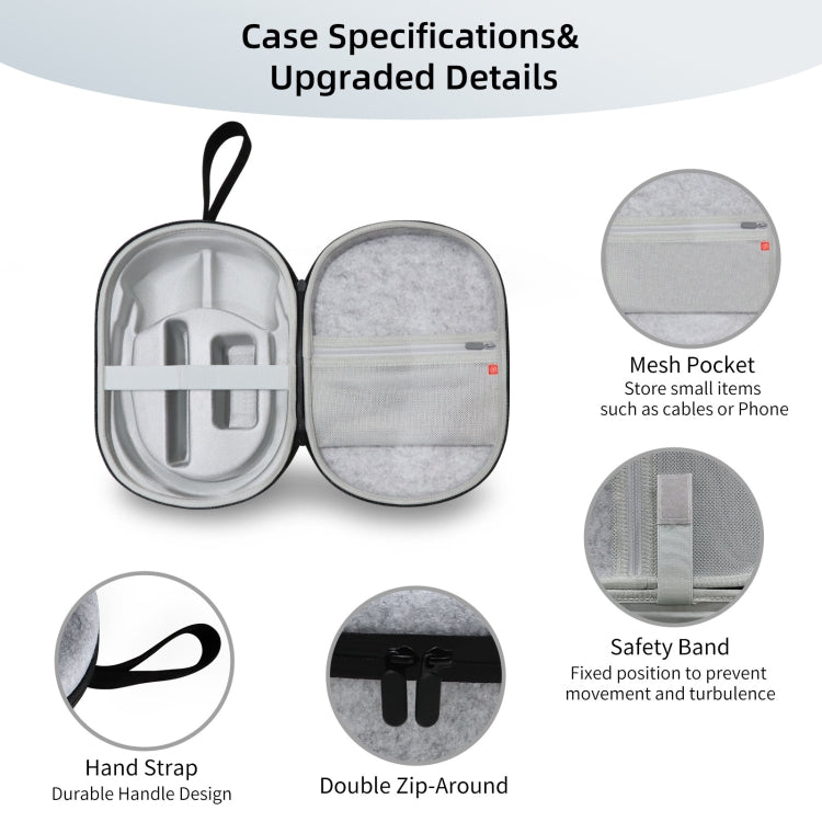 JYS-APP001 For Apple Vision Pro Headset Storage Bag VR Glasses Anti-Scrape Portable Bag, Color: Gray Felt