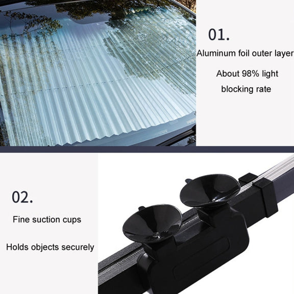 46 x 120cm Car Front Gear Auto Retractable Sunshade Household Pleated Window Covering