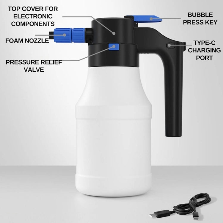 Wireless Electric Foam Watering Can Car Wash High Pressure PA Gardening Tools(1.5L) - Car washing supplies by PMC TechLife | Online Shopping South Africa | PMC TechLife | Buy Now Pay Later Mobicred