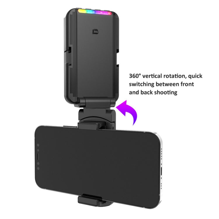 RGB Fill Light Photography Lamp With Hidden Folding Phone Clip & Cold Shoe Interface F-615 - Selfie Light by PMC TechLife | Online Shopping South Africa | PMC TechLife | Buy Now Pay Later Mobicred