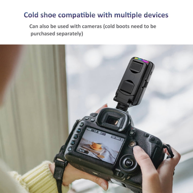 RGB Fill Light Photography Lamp With Hidden Folding Phone Clip & Cold Shoe Interface F-615 - Selfie Light by PMC TechLife | Online Shopping South Africa | PMC TechLife | Buy Now Pay Later Mobicred