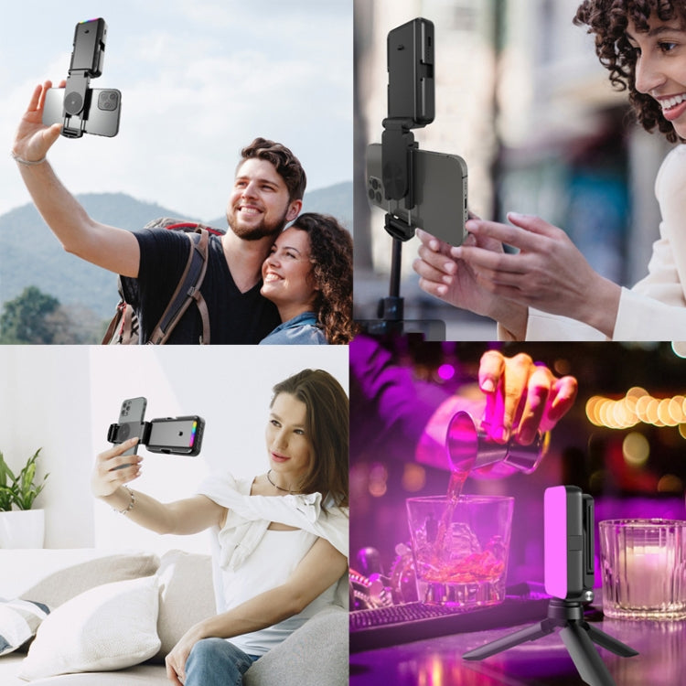 RGB Fill Light Photography Lamp With Hidden Folding Phone Clip & Cold Shoe Interface F-615 - Selfie Light by PMC TechLife | Online Shopping South Africa | PMC TechLife | Buy Now Pay Later Mobicred
