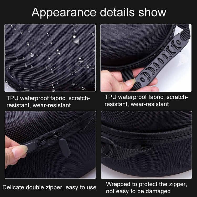 For Apple Vision Pro Storage Bag VR Headwear EVA Portable Hard Case(Cloth Pattern Black) - VR Accessories by PMC TechLife | Online Shopping South Africa | PMC TechLife | Buy Now Pay Later Mobicred