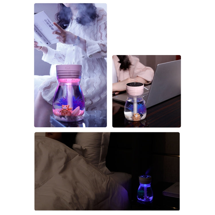 FH-068 Mini USB Car Home Colorful Light Bottle Micro Landscape Humidifier(White)