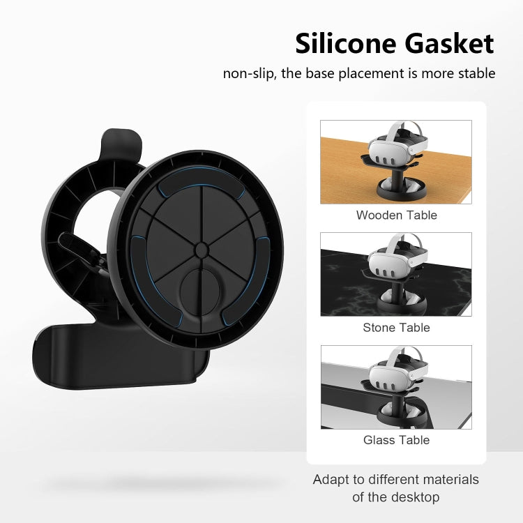 AMVR TYBP1 VR Desktop Storage Display Rack For Apple Vision Pro / Meta Quest 3 / Pico 4 / PlayStation VR 2(Black) - free shipping - PMC TechLife - Order now!