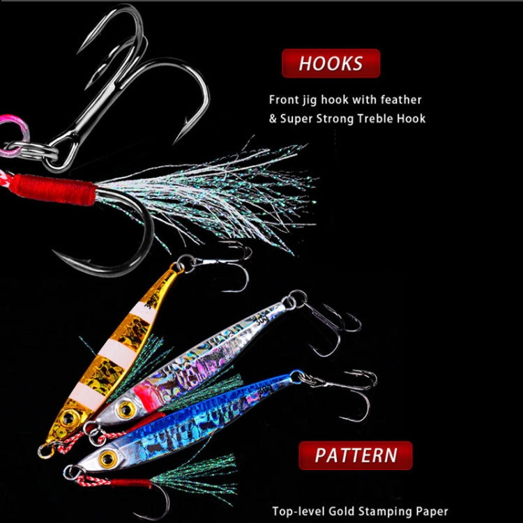 PROBEROS LF126 Long Casting Lead Fish Bait Freshwater Sea Fishing Fish Lures Sequins, Weight: 7g(Luminous Color A)