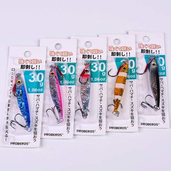 PROBEROS LF126 Long Casting Lead Fish Bait Freshwater Sea Fishing Fish Lures Sequins, Weight: 7g(Color B)