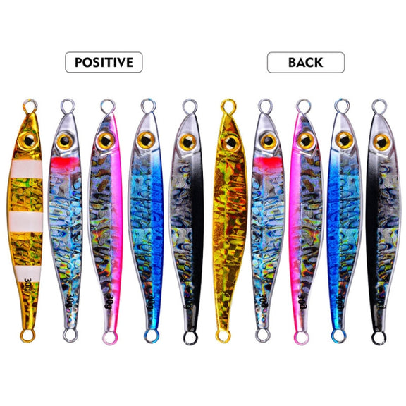 PROBEROS LF126 Long Casting Lead Fish Bait Freshwater Sea Fishing Fish Lures Sequins, Weight: 7g(Luminous Color A)