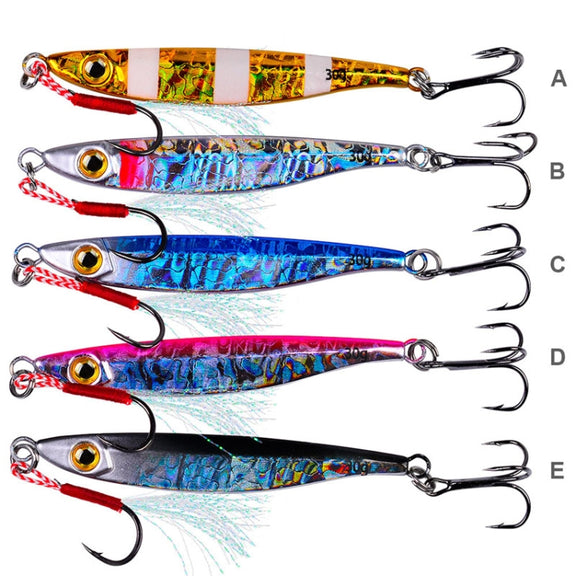 PROBEROS LF126 Long Casting Lead Fish Bait Freshwater Sea Fishing Fish Lures Sequins, Weight: 7g(Luminous Color A)