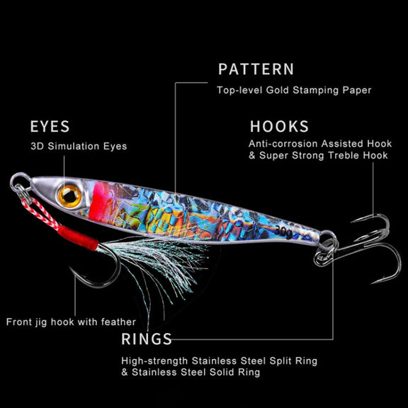 PROBEROS LF126 Long Casting Lead Fish Bait Freshwater Sea Fishing Fish Lures Sequins, Weight: 7g(Color B)