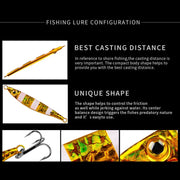 PROBEROS LF126 Long Casting Lead Fish Bait Freshwater Sea Fishing Fish Lures Sequins, Weight: 7g(Color B)