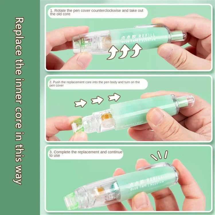Push-Dry Quick Glue Stick Correction Tape Double Sided Adhesive For Handmade Handbook(White)